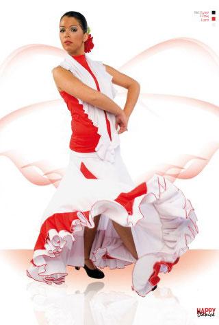 Falda blanca flamenca